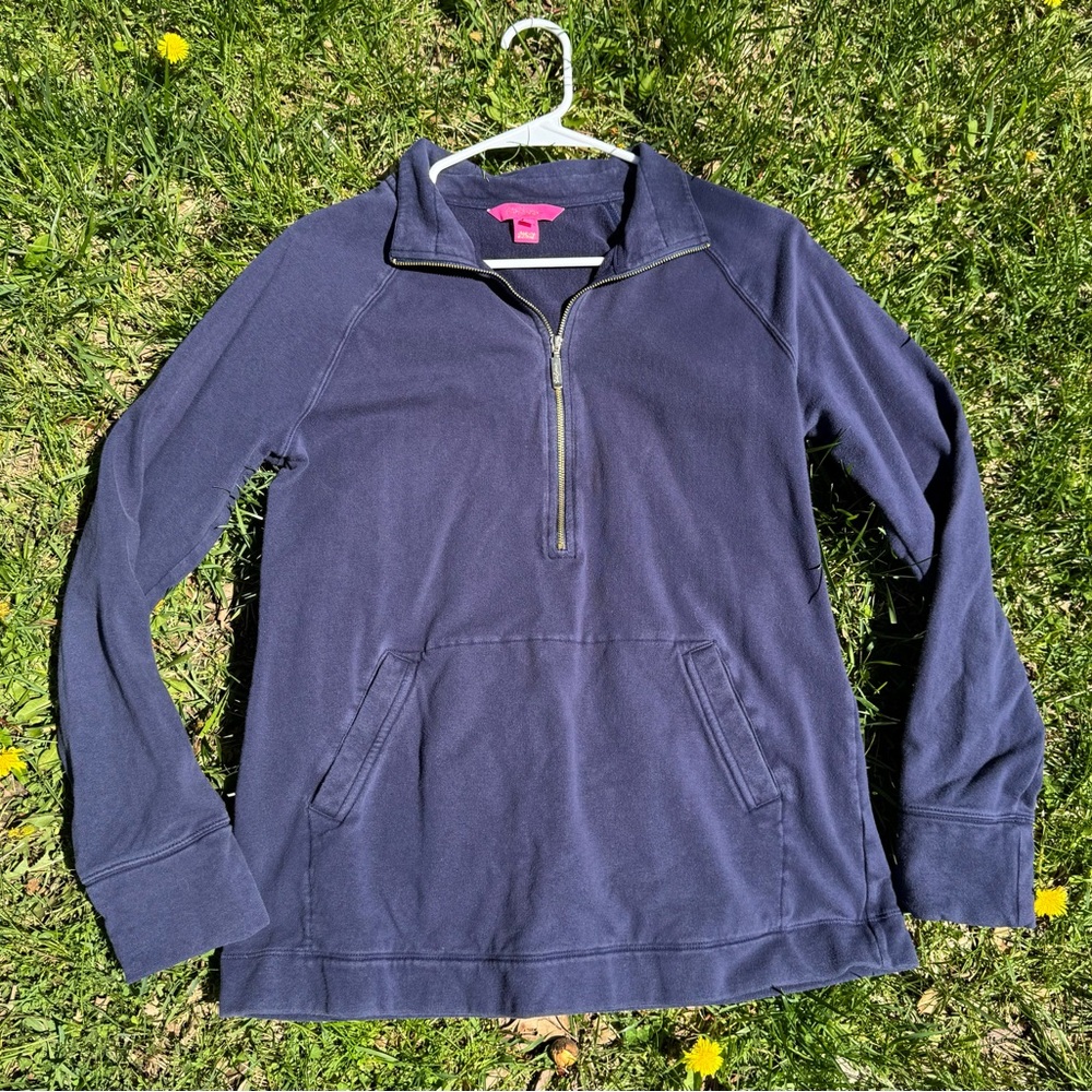 Lilly Pulitzer Navy Blue Quarter-Zip Pullover size medium